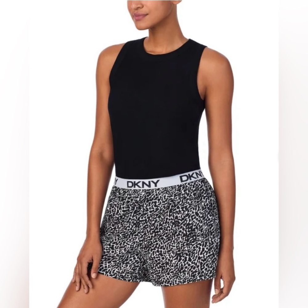 DKNY Womens Black Tank & Shorts Lounge Casual Pajama Sleepwear Set Breathable